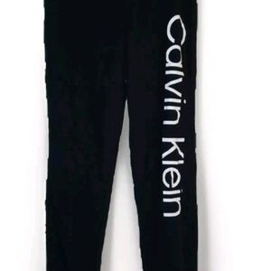 Calvin Klein Black Kids Leggings with White Logo